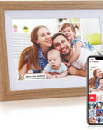 Classic Wood - Wooden Smart Digital Photo Frame 10.1 Inch 32GB Frameo Digital Photo Frame