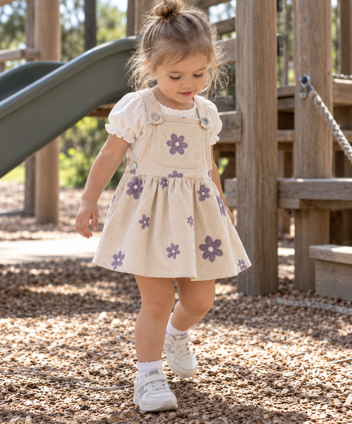 Floral Corduroy Baby &amp; Toddler Pinafore Dress