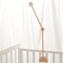 - Wooden Cot Arm - Wood Cloud Design Baby Stork Baby Mobile