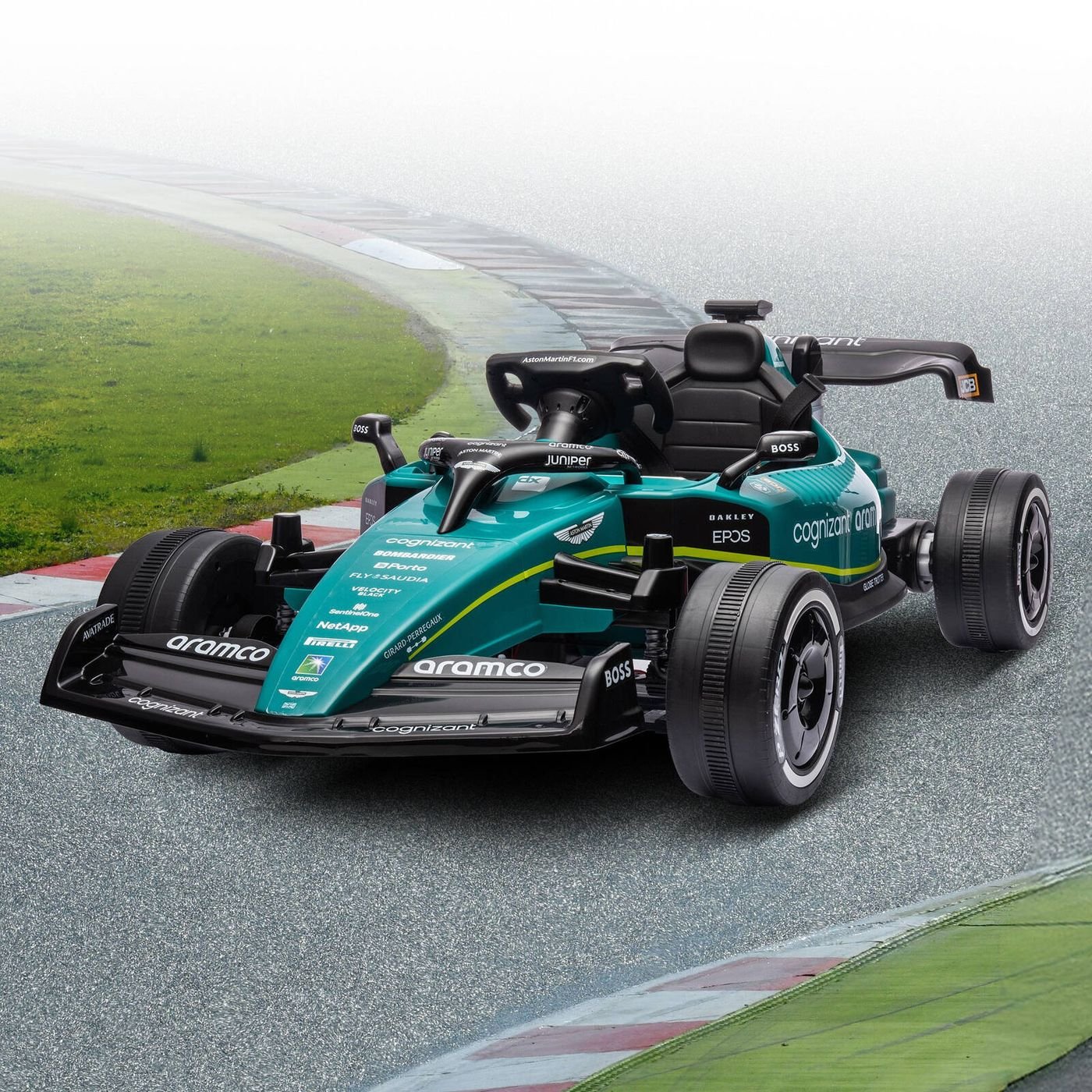 - Aston Martin F1-Style Electric Ride On Car – 24V, Remote, Music & Lights Baby Stork Baby & Kids > Ride On Cars, Go-karts & Bikes > Ride On Cars