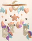 - ✨ Magical Unicorn Baby Mobile – Felt Nursery Hanging with Clouds, Birds & Hearts (Pastel Theme) Baby Stork Baby Mobile