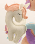 - ✨ Magical Unicorn Baby Mobile – Felt Nursery Hanging with Clouds, Birds & Hearts (Pastel Theme) Baby Stork Baby Mobile