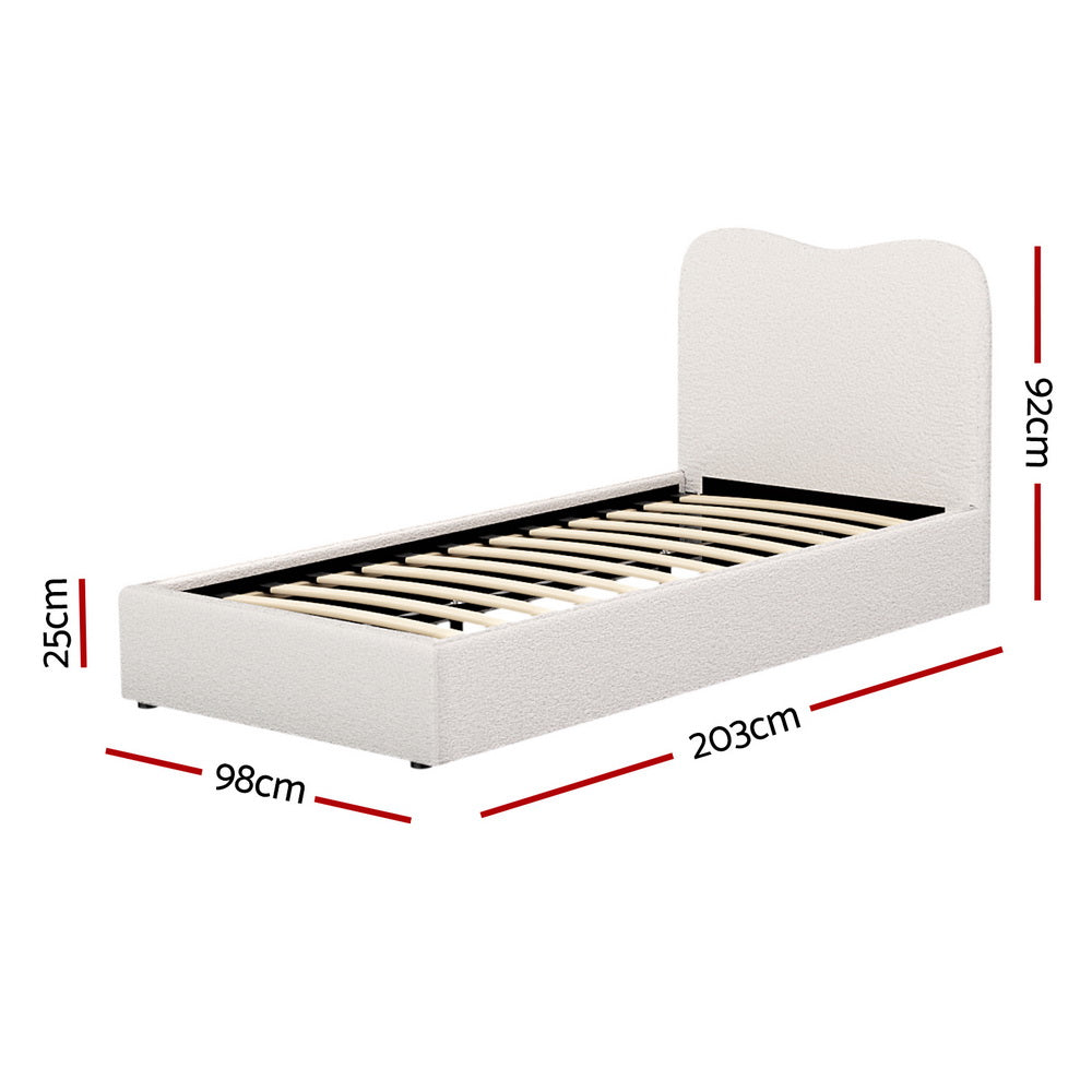 - Single Boucle Bed Frame – Beige Baby Stork Baby & Kids > Kid's Furniture > Kid's Beds & Bed Frames