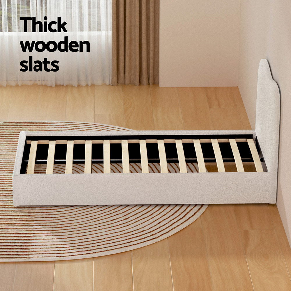 - Single Boucle Bed Frame – Beige Baby Stork Baby & Kids > Kid's Furniture > Kid's Beds & Bed Frames