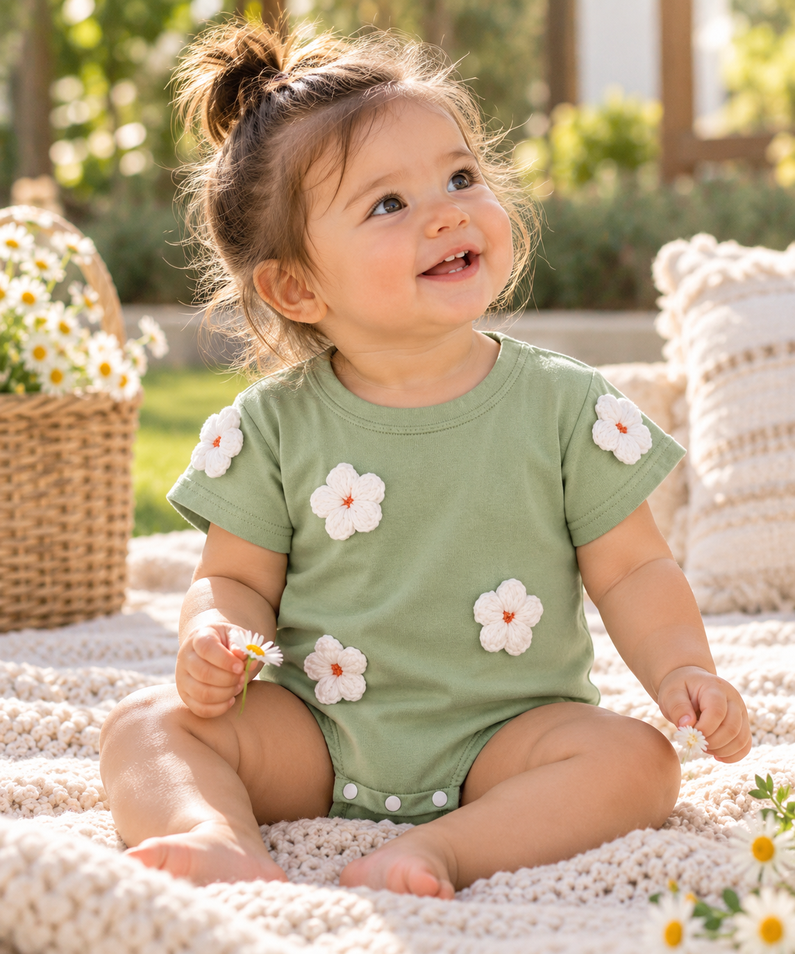 Heart, Cloud &amp; Flower Baby Bodysuit