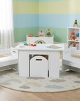 - Kids Table and Chair Set with Storage Box | White MDF Activity Table & 2 Chairs Baby Stork Baby & Kids > Kid's Furniture > Kid's Tables, Chairs & Seats