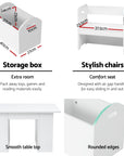 - Kids Table and Chair Set with Storage Box | White MDF Activity Table & 2 Chairs Baby Stork Baby & Kids > Kid's Furniture > Kid's Tables, Chairs & Seats