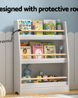 - 3-Tier Kids Bookshelf – Book & Toy Organiser with Protective Rods Keezi Baby & Kids > Kid's Furniture > Kid's Bookcases & Shelves