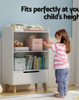 - Kids Bookshelf | 3-Tier Storage with Drawer & Open Shelving Keezi Baby & Kids > Kid's Furniture > Kid's Bookcases & Shelves