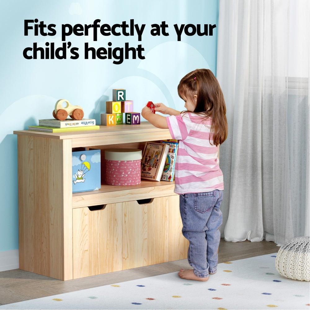 - 3-Drawer Kids Bookshelf – Wooden Toy & Book Storage Keezi Kids Furniture > Living Room > Bookcases & Shelves