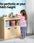 - 3-Drawer Kids Bookshelf – Wooden Toy & Book Storage Keezi Kids Furniture > Living Room > Bookcases & Shelves