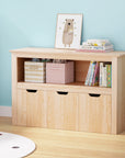 - 3-Drawer Kids Bookshelf – Wooden Toy & Book Storage Keezi Kids Furniture > Living Room > Bookcases & Shelves