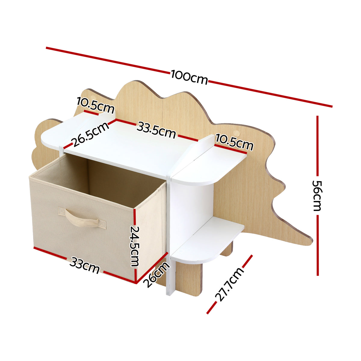 - Dinosaur Kids Bookshelf &amp; Toy Storage with Fabric Drawer Keezi Baby &amp; Kids > Kid's Furniture > Kid's Bookcases &amp; Shelves