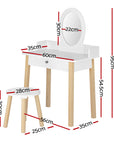 - Kids Dressing Table & Stool Set | Wooden Vanity with Mirror & Storage Drawer Keezi Baby & Kids > Kid's Furniture > Kid's Dressers, Cupboards & Wardrobes