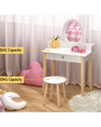 - Kids Dressing Table & Stool Set | Wooden Vanity with Mirror & Storage Drawer Keezi Baby & Kids > Kid's Furniture > Kid's Dressers, Cupboards & Wardrobes