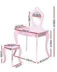 - Kids Princess Dressing Table & Stool Set | Pink Keezi Baby & Kids > Kid's Furniture > Kid's Dressers, Cupboards & Wardrobes