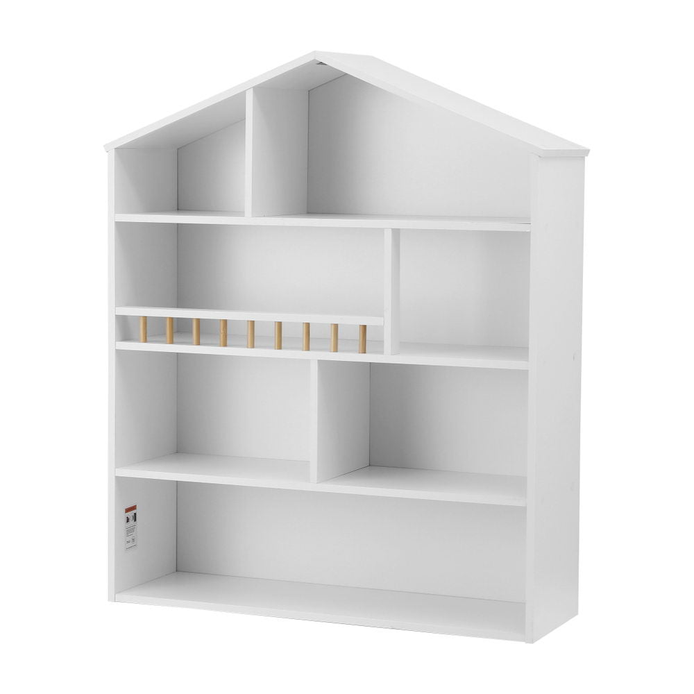 - 4-Tier Kids Bookshelf – House-Shaped Storage Organiser Keezi Kids Baby & Kids > Kid's Furniture > Kid's Bookcases & Shelves