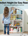 - 4-Tier Kids Bookshelf – House-Shaped Storage Organiser Keezi Kids Baby & Kids > Kid's Furniture > Kid's Bookcases & Shelves