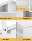 - 4-Tier Kids Bookshelf – House-Shaped Storage Organiser Keezi Kids Baby & Kids > Kid's Furniture > Kid's Bookcases & Shelves