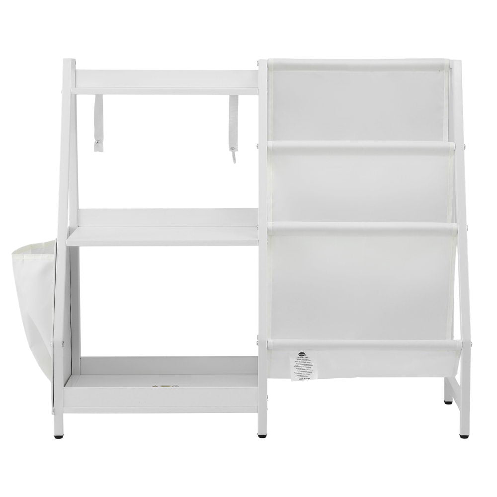 - 3-Tier Kids Bookshelf with Sling Storage – White Keezi Kids Baby &amp; Kids &gt; Kid&#39;s Furniture &gt; Kid&#39;s Bookcases &amp; Shelves