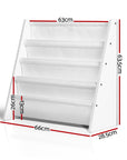 - 4-Tier Kids Bookshelf | Magazine Shelf & Bookcase Organizer – White Keezi Baby & Kids > Kid's Furniture > Kid's Bookcases & Shelves