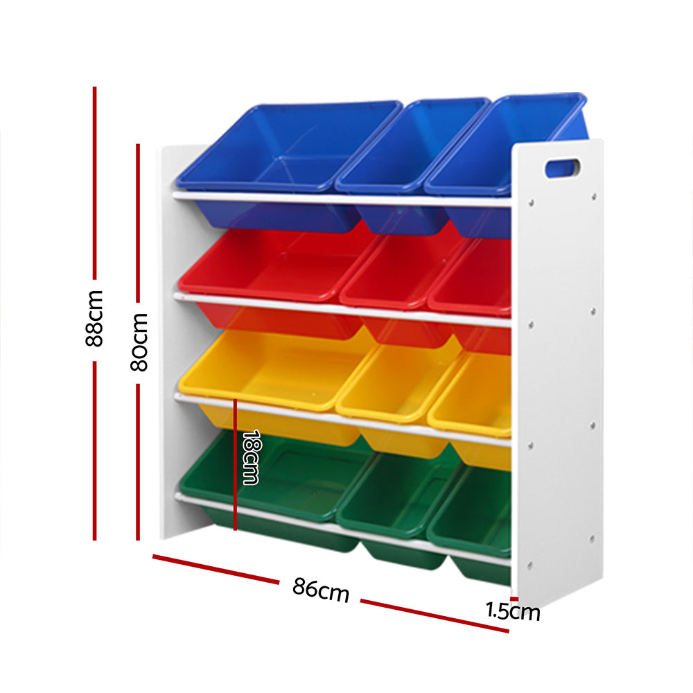 - Kids Multi-Bin Toy Storage Rack with 12 Removable Bins | Children Storage Rack Keezi Baby &amp; Kids > Kid's Furniture > Kid's Bookcases &amp; Shelves