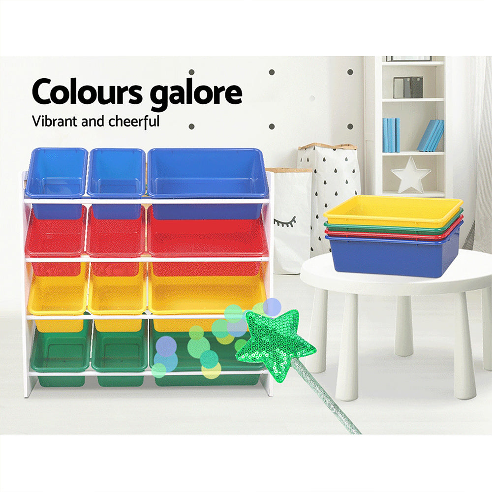 - Kids Multi-Bin Toy Storage Rack with 12 Removable Bins | Children Storage Rack Keezi Baby &amp; Kids > Kid's Furniture > Kid's Bookcases &amp; Shelves