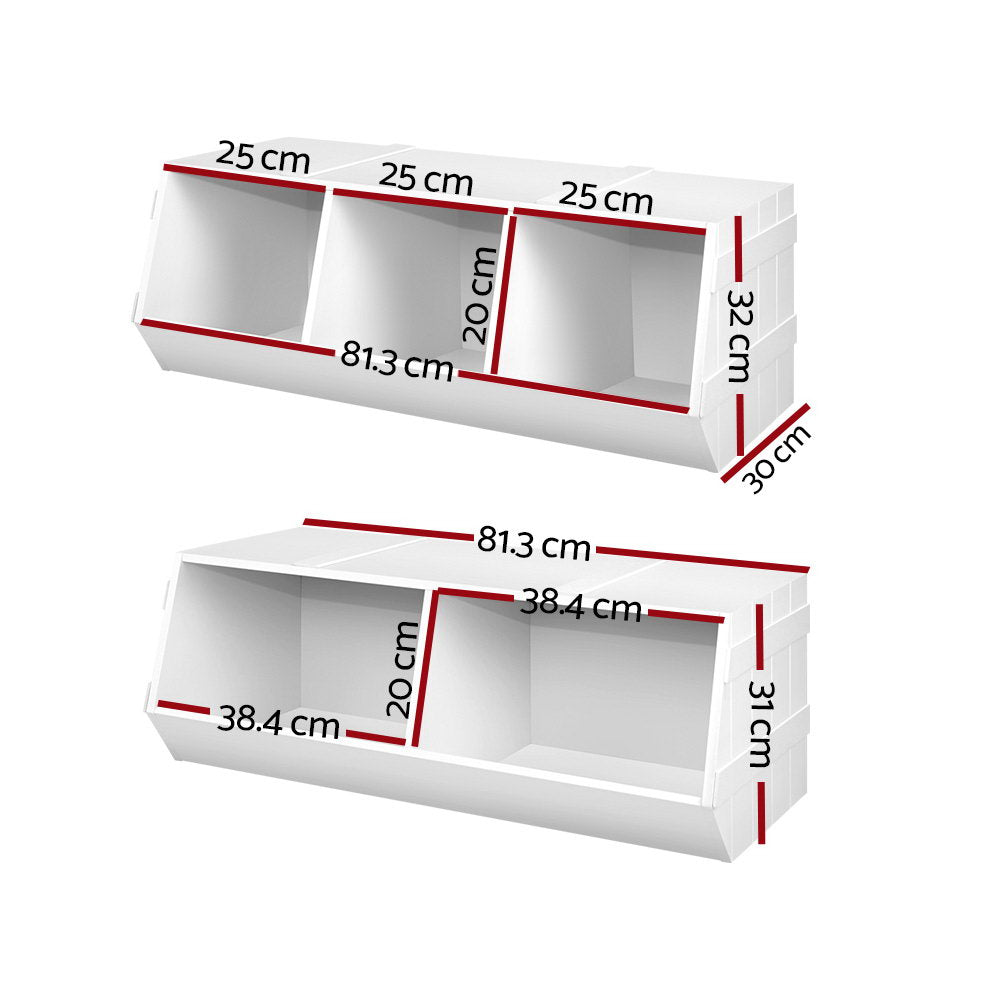 - Kids Stackable Storage Rack with Open Cubbies | Display Stackable Keezi Baby &amp; Kids > Kid's Furniture > Kid's Bookcases &amp; Shelves