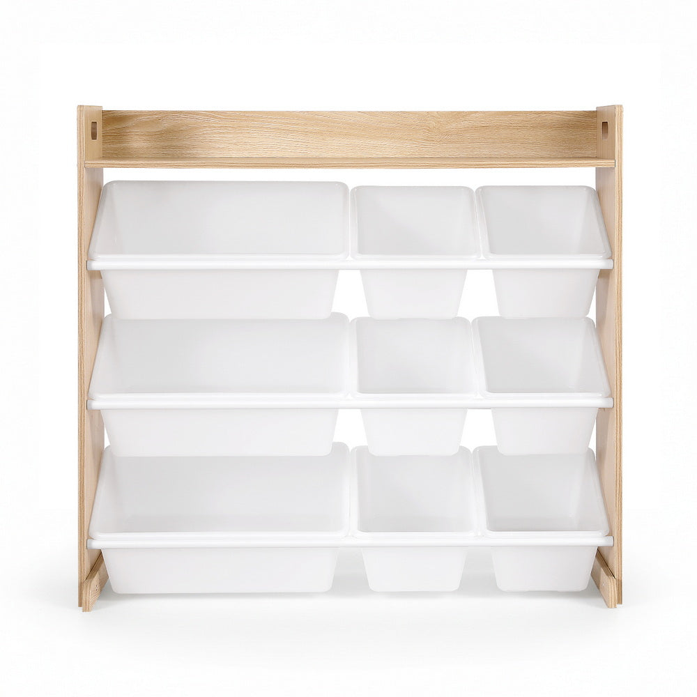 - Kids Toy Box Organiser with 9 Storage Bins – White &amp; Wooden Keezi Kids Baby &amp; Kids &gt; Kid&#39;s Furniture &gt; Toy Boxes
