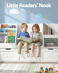 - Kids Bookshelf and Storage Unit with Reading Bench | White Keezi Baby & Kids > Kid's Furniture > Kid's Bookcases & Shelves
