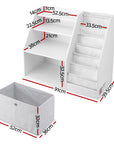 - Kids Bookshelf with Fabric Book Sling & Drawer | White Storage Organiser Keezi Baby & Kids > Kid's Furniture > Kid's Bookcases & Shelves