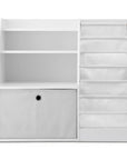 - Kids Bookshelf with Fabric Book Sling & Drawer | White Storage Organiser Keezi Baby & Kids > Kid's Furniture > Kid's Bookcases & Shelves