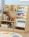 - Bookshelf with Sling, Drawer & Open Shelves | Wooden Storage Organiser for Playroom Baby Stork Baby & Kids > Kid's Furniture > Kid's Bookcases & Shelves