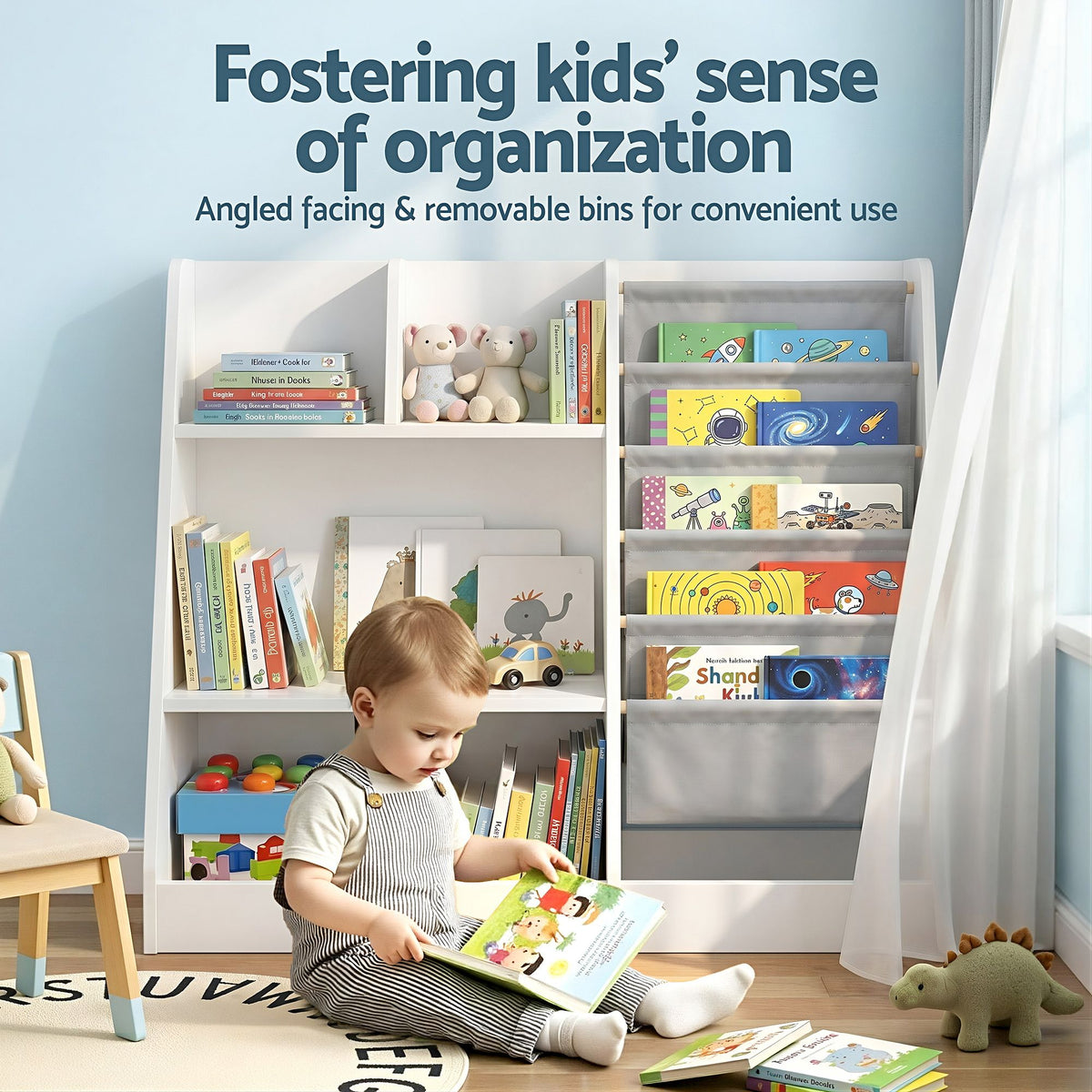 - Kids Bookshelf &amp; Toy Storage Organiser with Book Display Keezi Baby &amp; Kids > Kid's Furniture > Kid's Bookcases &amp; Shelves