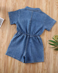 - Denim Button-Up Romper Baby Stork