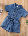 - Denim Button-Up Romper Baby Stork
