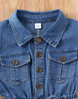 - Denim Button-Up Romper Baby Stork