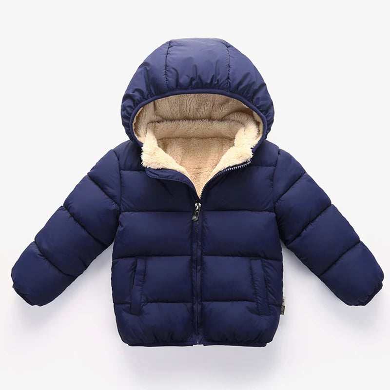 Navy - Winter Thick Hooded Jacket Baby Stork