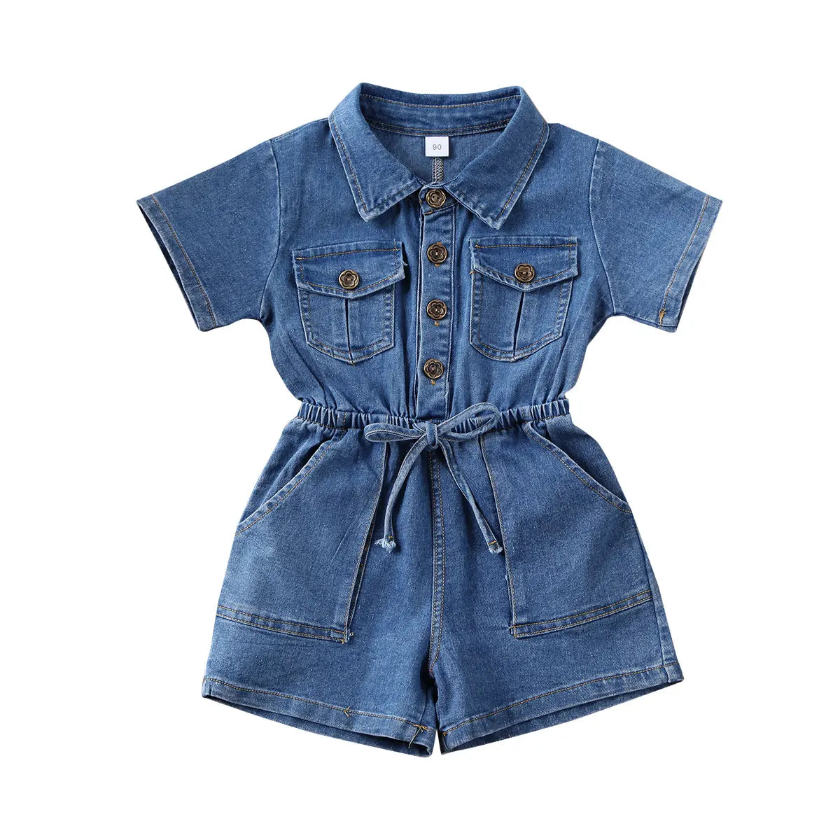 6Y - Denim Button-Up Romper Baby Stork