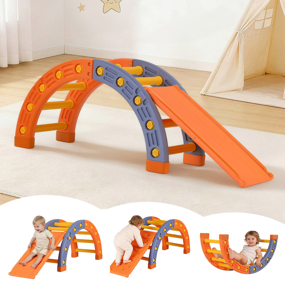 - Keezi Kids Climbing Frame with Slide &amp; Pikler Arch Baby Stork Baby &amp; Kids > Baby &amp; Kid's Toys > Activity Toys