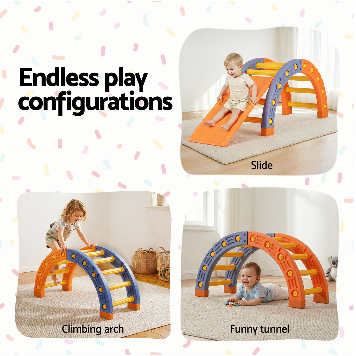 - Keezi Kids Climbing Frame with Slide &amp; Pikler Arch Baby Stork Baby &amp; Kids > Baby &amp; Kid's Toys > Activity Toys
