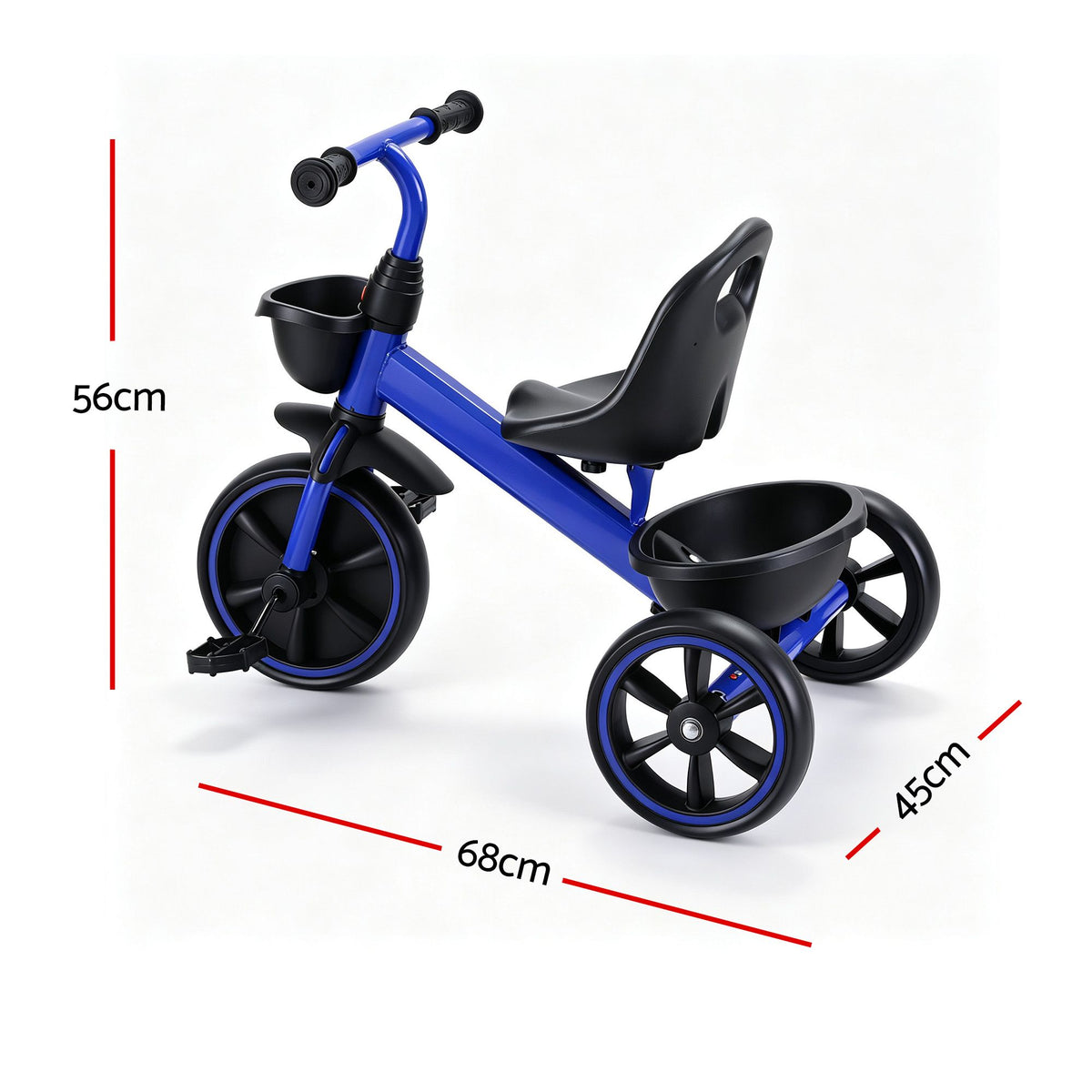 - RIGO Tricycle Bike, Kids Bike with 3 wheels, basket Carbon Steel 68cm Blue Baby Stork Baby &amp; Kids > Ride On Cars, Go-karts &amp; Bikes > Bikes &amp; Scooters