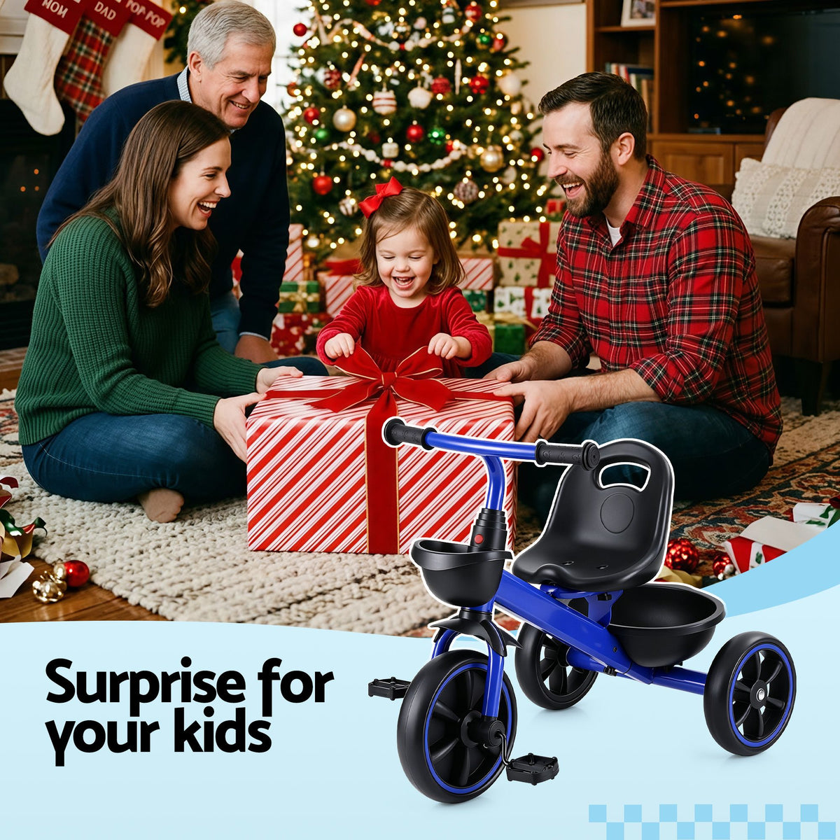 - RIGO Tricycle Bike, Kids Bike with 3 wheels, basket Carbon Steel 68cm Blue Baby Stork Baby &amp; Kids > Ride On Cars, Go-karts &amp; Bikes > Bikes &amp; Scooters