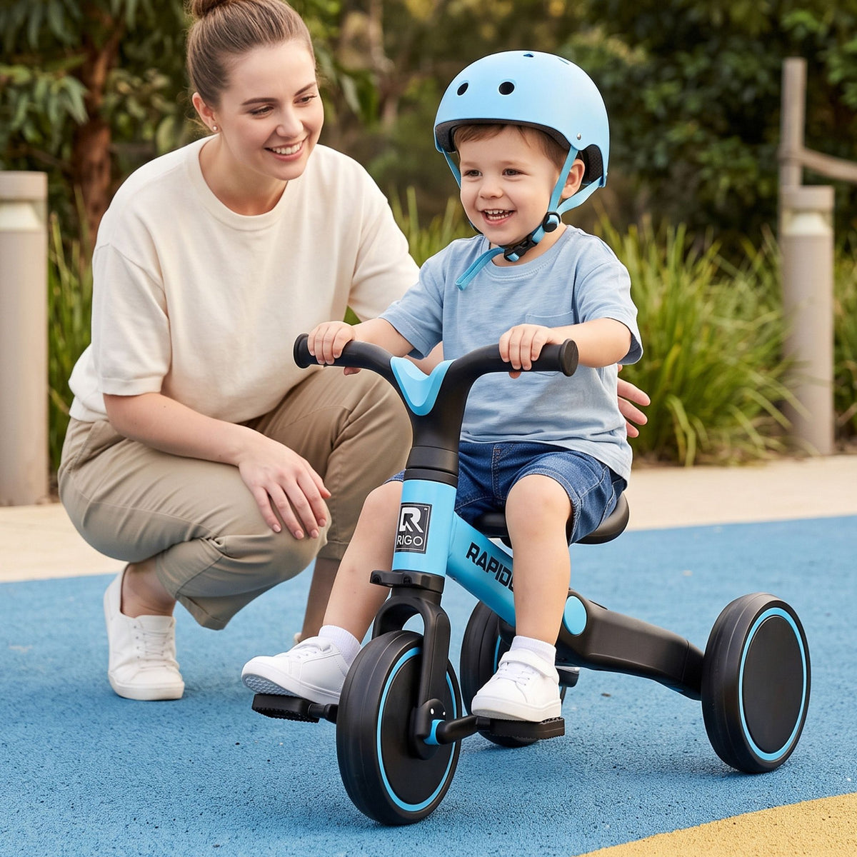 - RIGO Tricycle Bike, Kids Bike with 3 wheels, Carbon Steel 70cm Blue Baby Stork Baby &amp; Kids > Ride On Cars, Go-karts &amp; Bikes > Bikes &amp; Scooters
