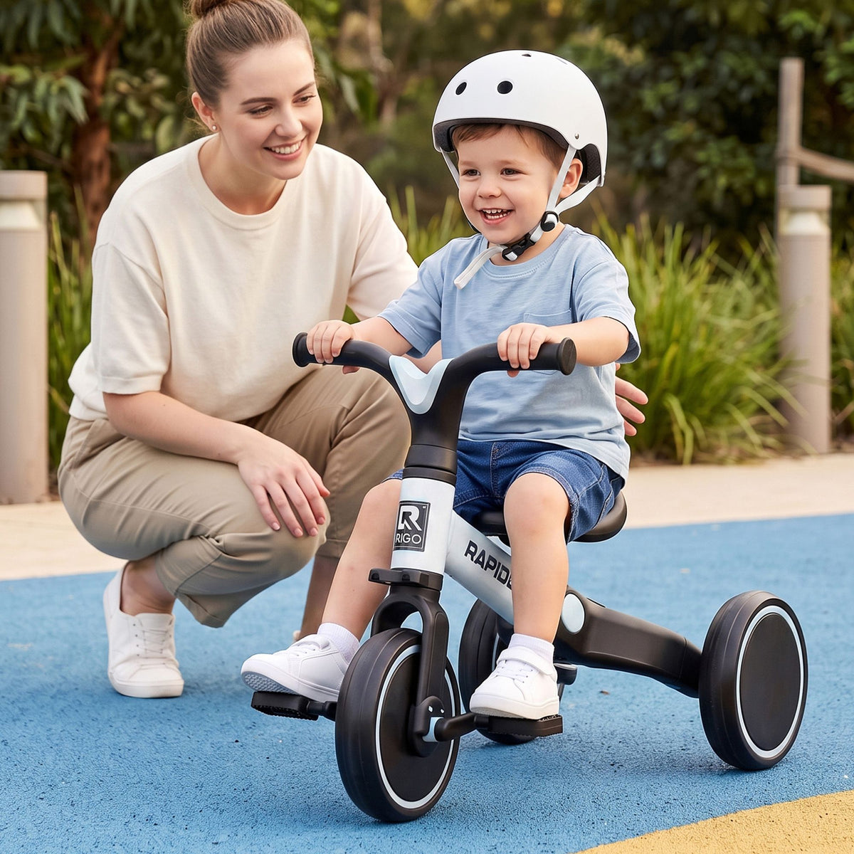 - RIGO Tricycle Bike, Kids Bike with 3 wheels, Carbon Steel 70cm White Baby Stork Baby &amp; Kids > Ride On Cars, Go-karts &amp; Bikes > Bikes &amp; Scooters