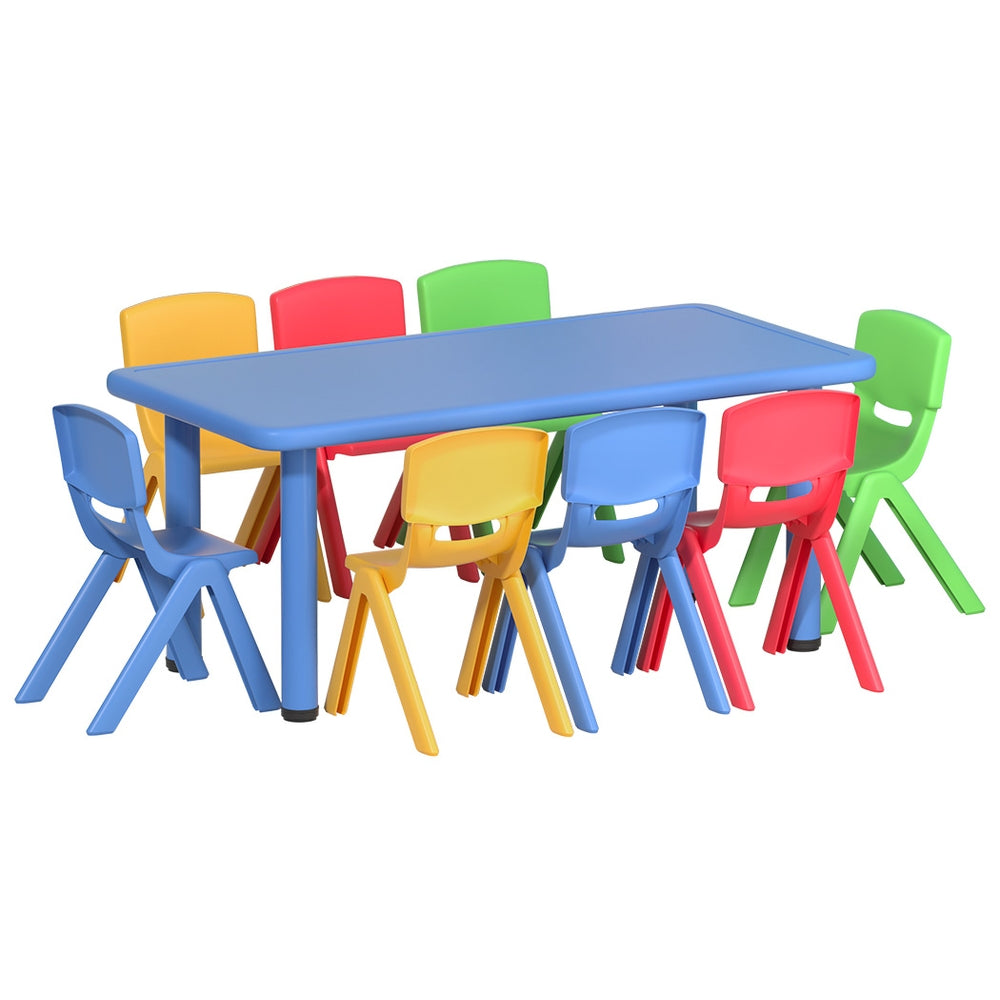 - 9 Piece Kids Activity Table &amp; 8 Chairs Set Keezi Baby &amp; Kids > Kid's Furniture > Kid's Desks