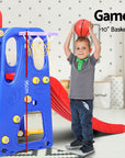 - Kids 3-in-1 Slide & Swing Playset with Basketball Hoop | Indoor & Outdoor Playground Keezi Baby & Kids > Baby & Kid's Toys > Outdoor Play Equipment