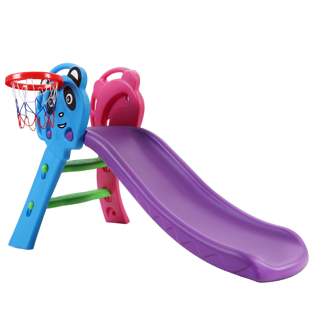 - Keezi Kids Slide Set Basketball Hoop Indoor Outdoor Playground Toys 100cm Blue Keezi Baby &amp; Kids > Baby &amp; Kid's Toys > Outdoor Play Equipment