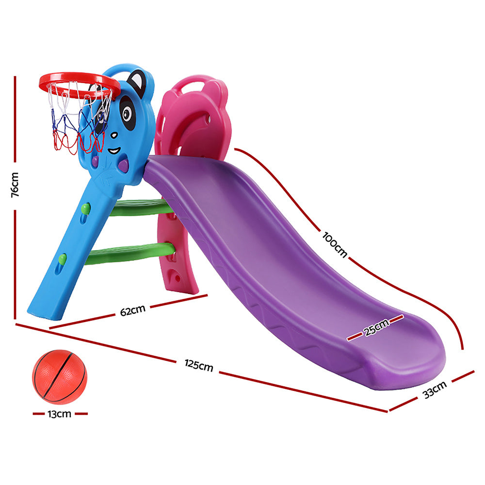 - Keezi Kids Slide Set Basketball Hoop Indoor Outdoor Playground Toys 100cm Blue Keezi Baby &amp; Kids > Baby &amp; Kid's Toys > Outdoor Play Equipment
