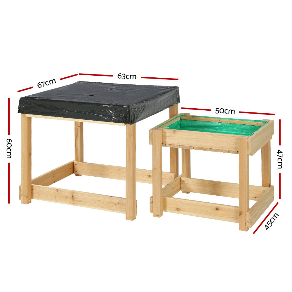 - Wooden Sand & Water Table Set – 2-in-1 Outdoor Play Station Keezi Baby & Kids > Baby & Kid's Toys > Outdoor Play Equipment